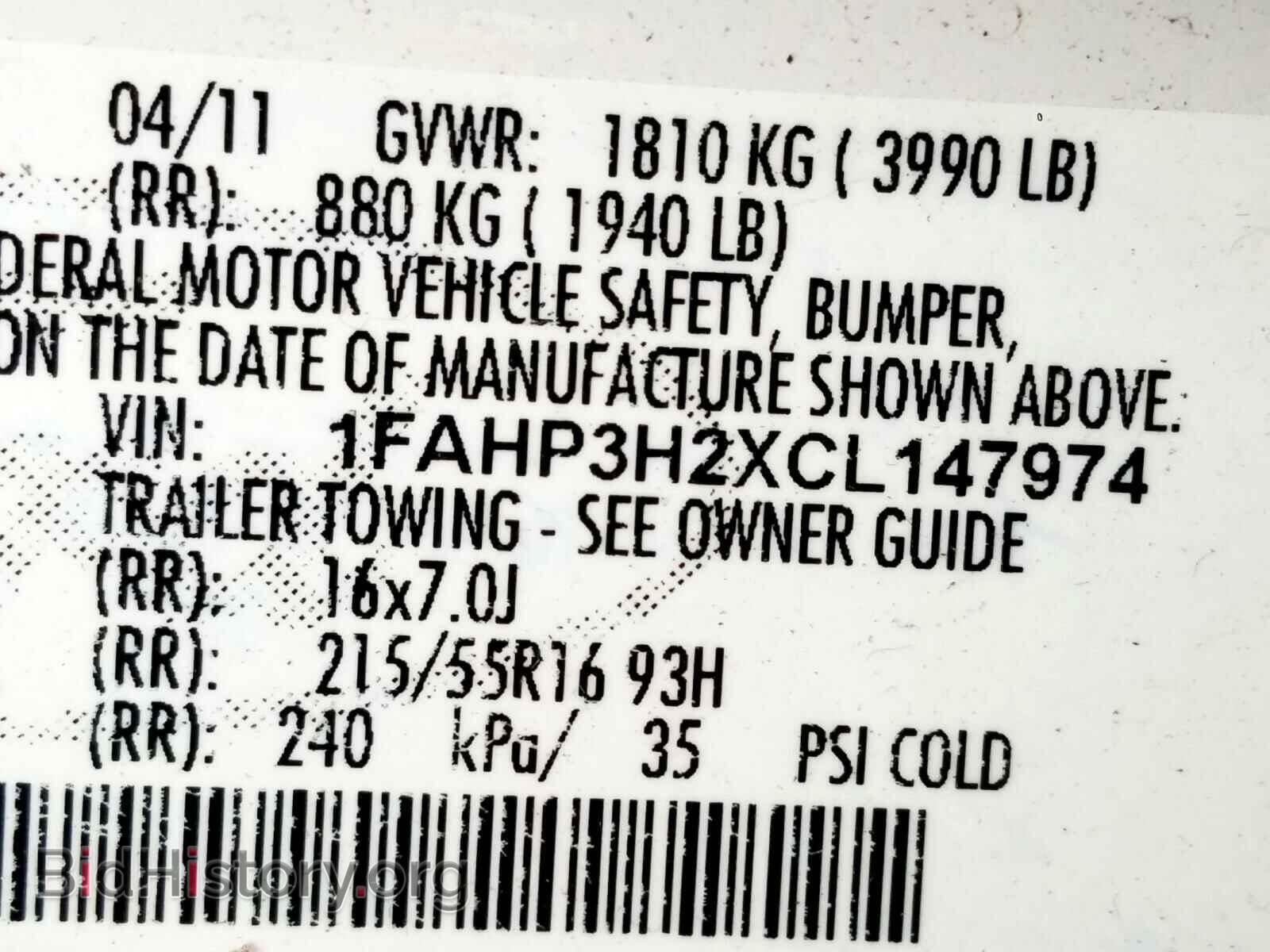 2012 FORD FOCUS - VIN: 1FAHP3H2XCL147974 - Photo 10