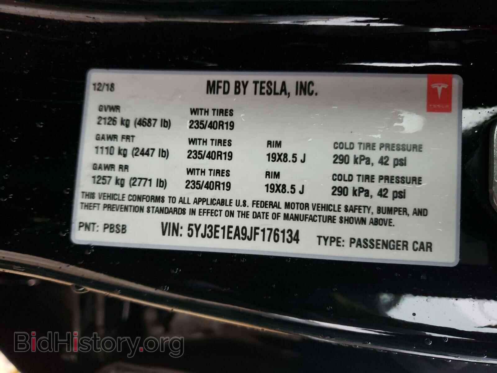 2018 TESLA MODEL 3 - VIN: 5YJ3E1EA9JF176134 - Photo 10