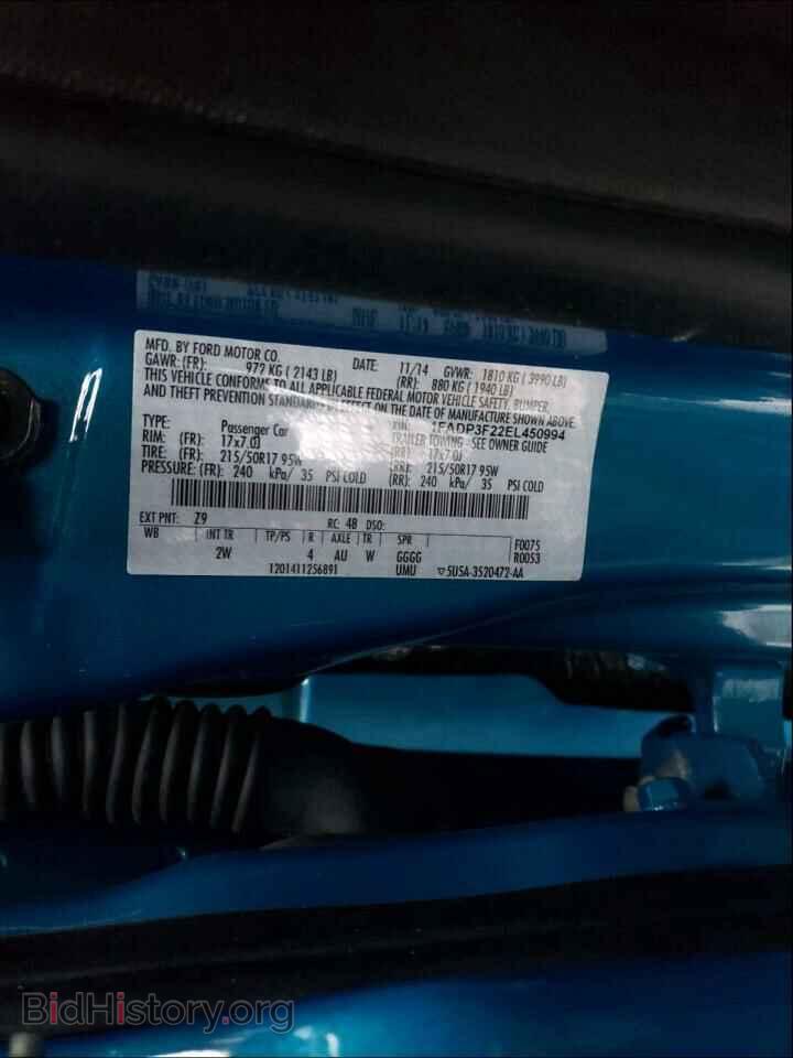 2014 FORD FOCUS - VIN: 1FADP3F22EL450994 - Фото 10