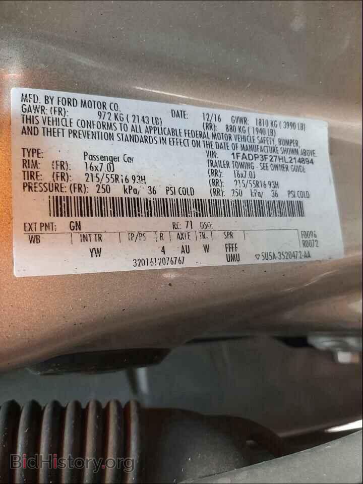 2017 FORD FOCUS - VIN: 1FADP3F27HL214894 - Фото 10