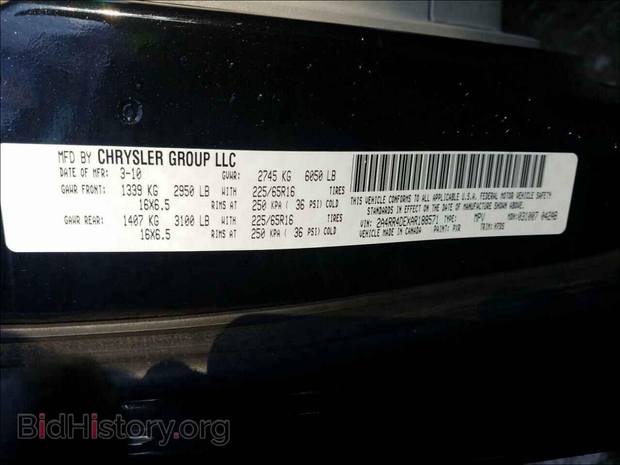2010 CHRYSLER MINIVAN - VIN: 2A4RR4DEXAR188571 - Photo 10