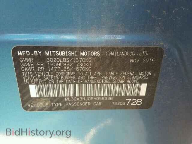 2015 MITSUBISHI MIRAGE - VIN: ML32A3HJ0FH058336 - Фото 10