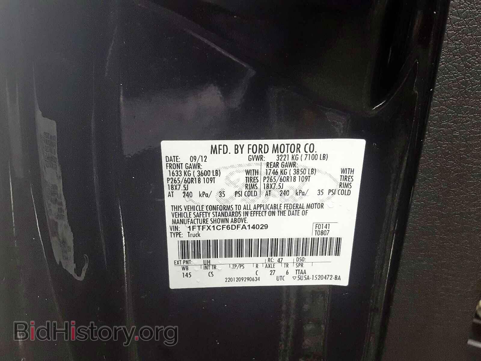 2013 FORD F150 - VIN: 1FTFX1CF6DFA14029 - Фото 10