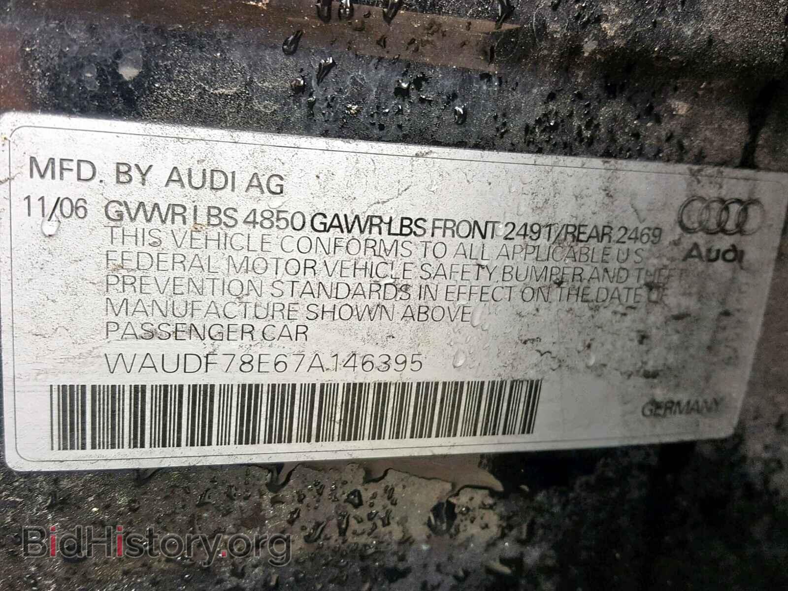 2007 AUDI A4 - VIN: WAUDF78E67A146395 - Photo 8