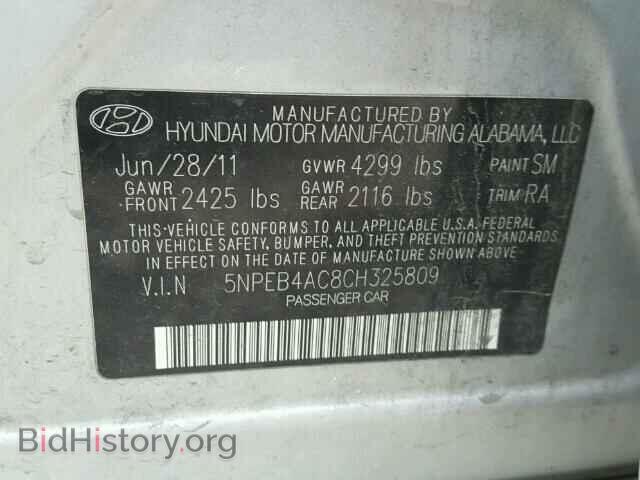 2012 HYUNDAI SONATA - VIN: 5NPEB4AC8CH325809 - Фото 10