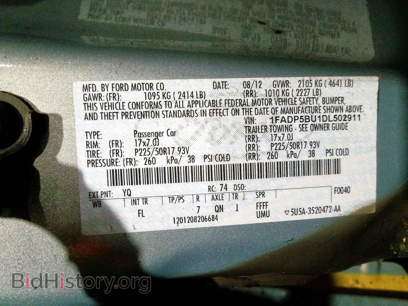 2013 FORD CMAX - VIN: 1FADP5BU1DL502911 - Фото 10