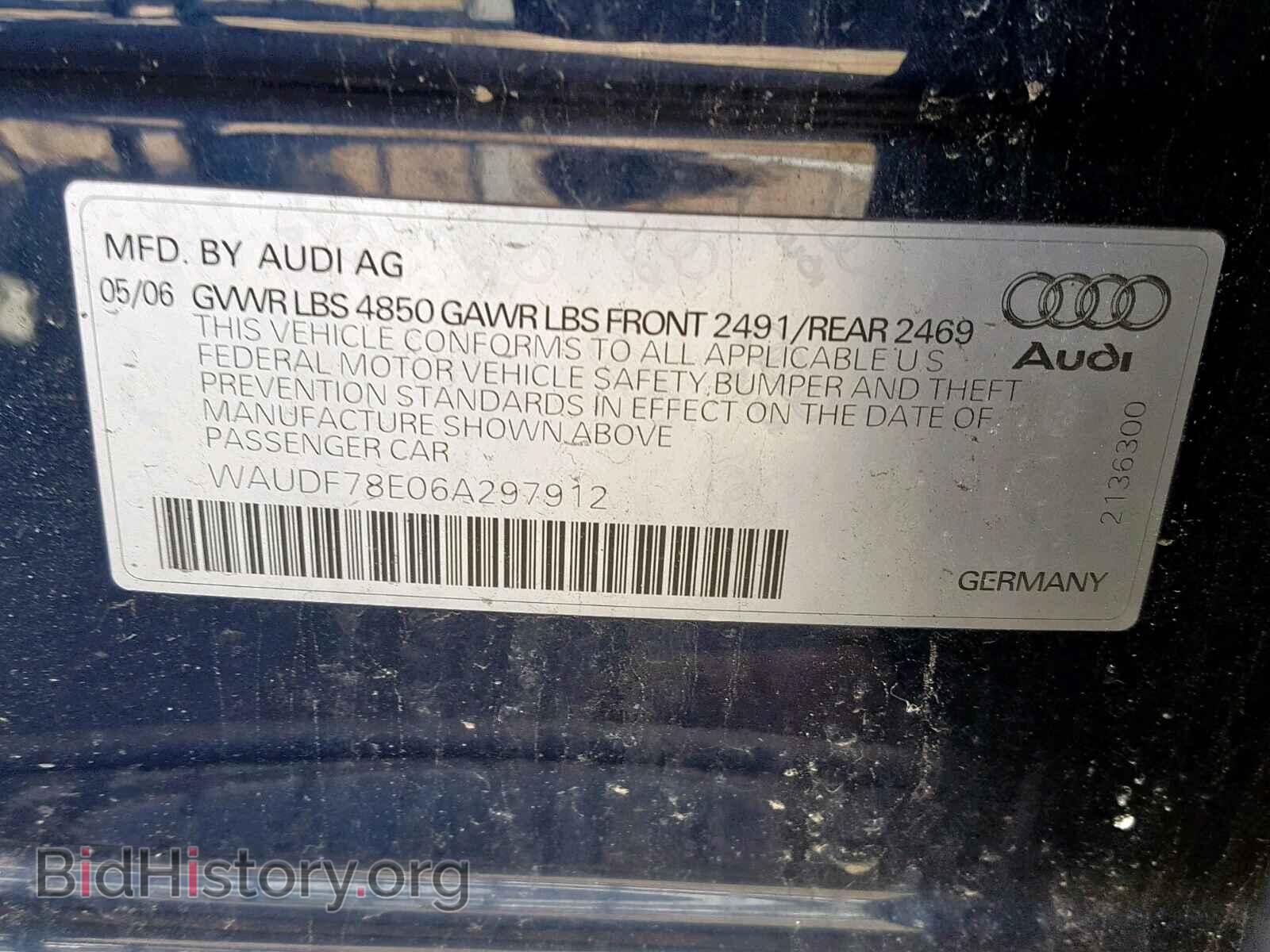 2006 AUDI A4 - VIN: WAUDF78E06A297912 - Photo 10