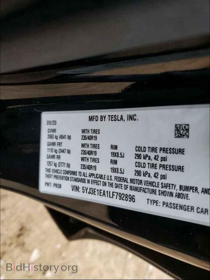 2020 TESLA MODEL 3 - VIN: 5YJ3E1EA1LF792896 - Photo 10