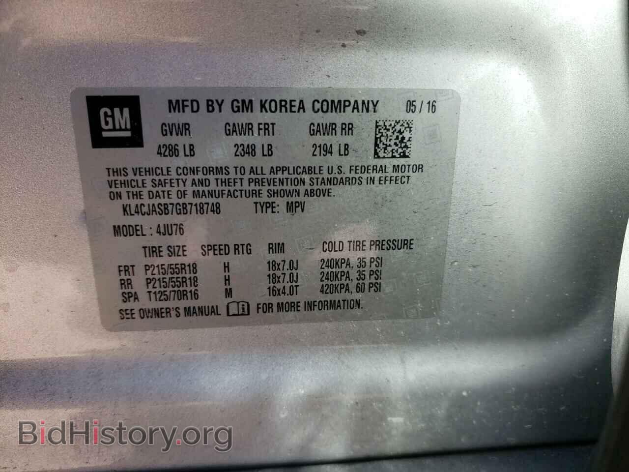 2016 BUICK ENCORE - VIN: KL4CJASB7GB718748 - Фото 10