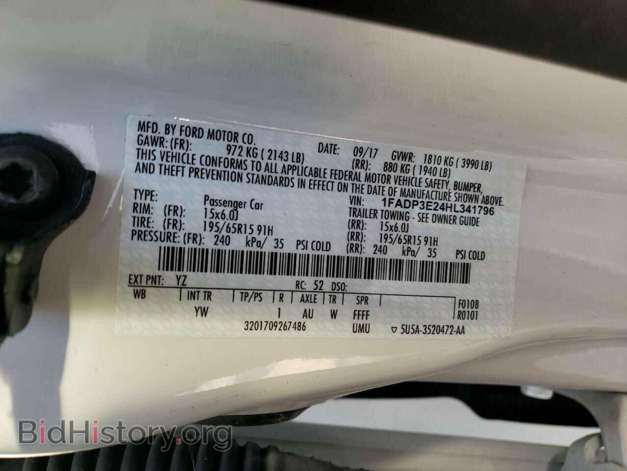 2017 FORD FOCUS - VIN: 1FADP3E24HL341796 - Фото 10