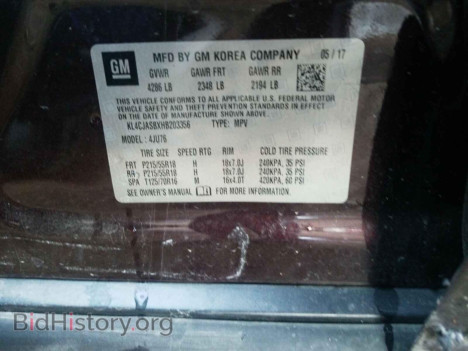 2017 BUICK ENCORE - VIN: KL4CJASBXHB203356 - Photo 10