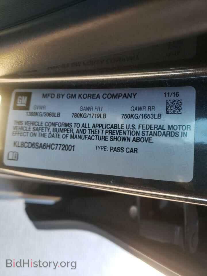 2017 CHEVROLET SPARK - VIN: KL8CD6SA6HC772001 - Фото 10
