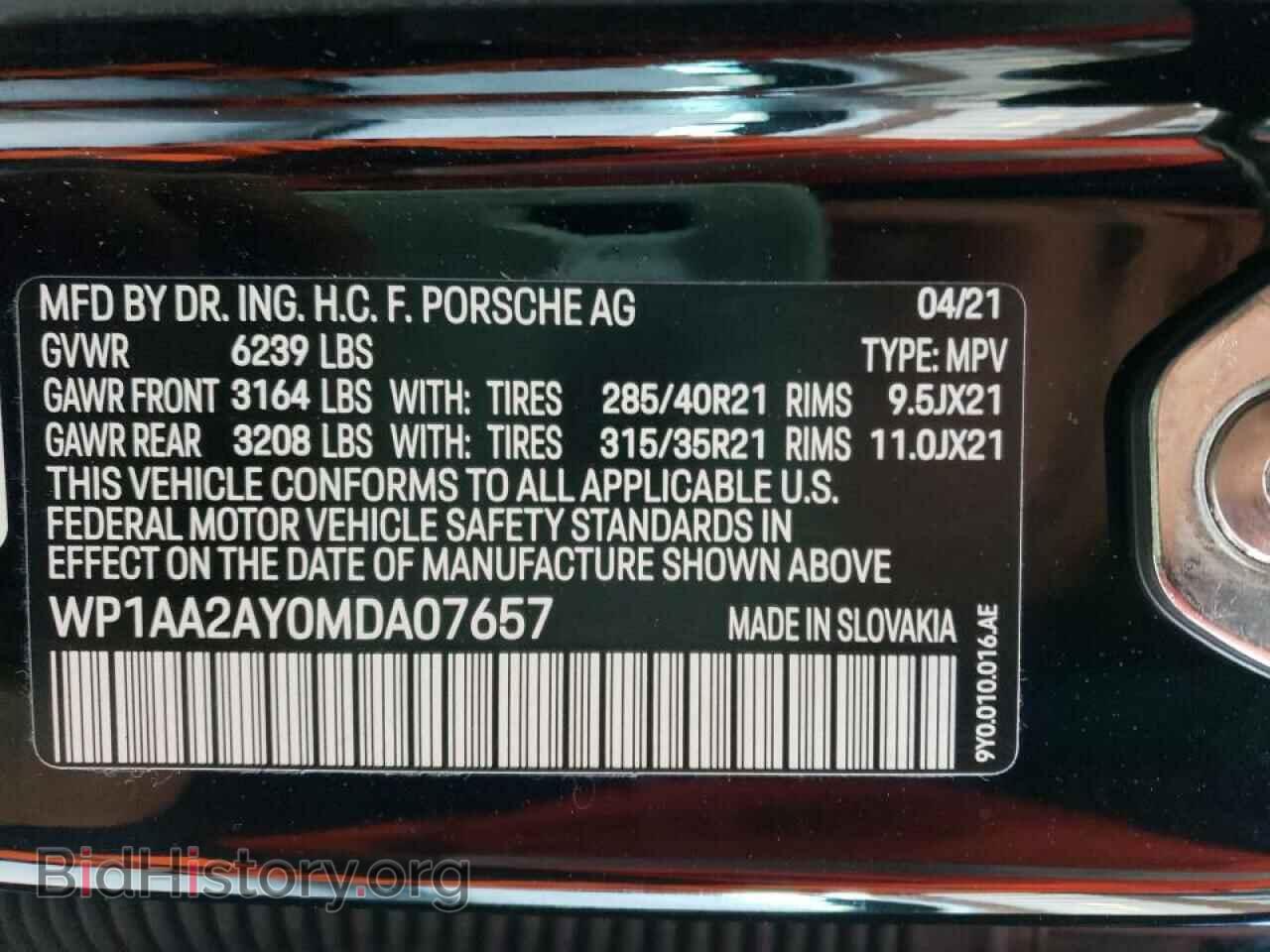 2021 PORSCHE CAYENNE - VIN: WP1AA2AY0MDA07657 - Фото 10