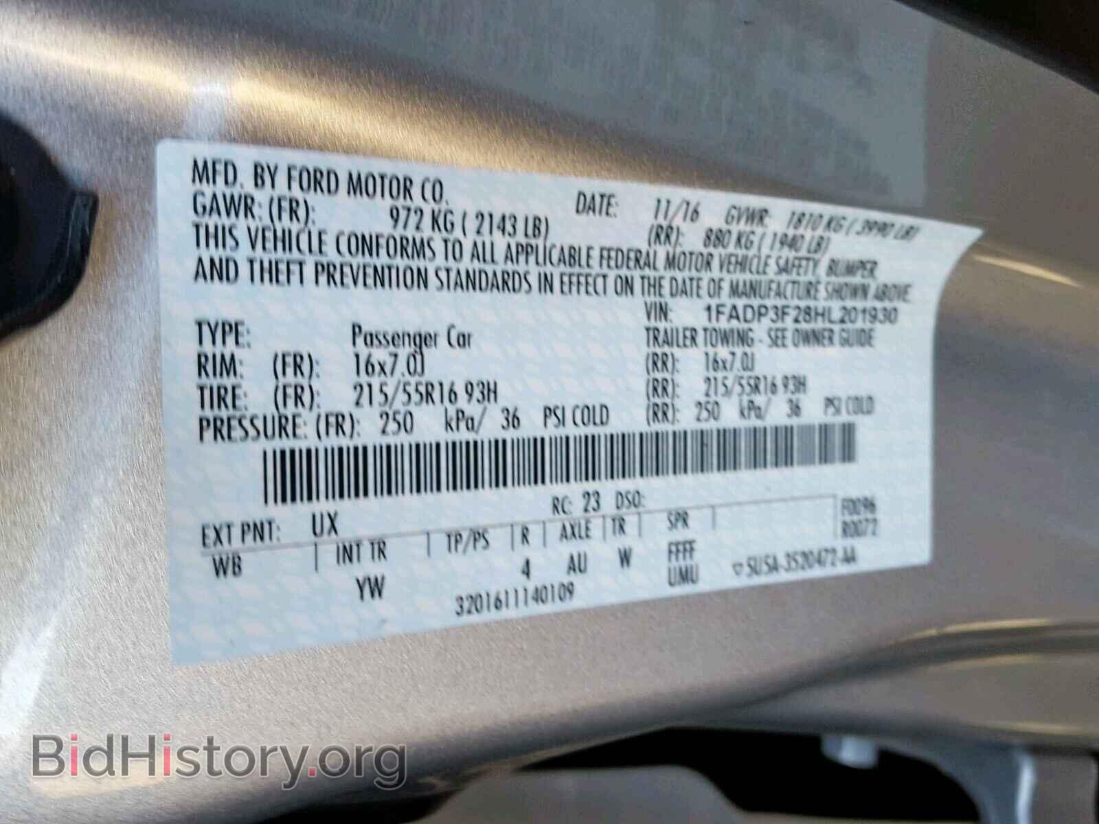 2017 FORD FOCUS SE - VIN: 1FADP3F28HL201930 - Фото 10