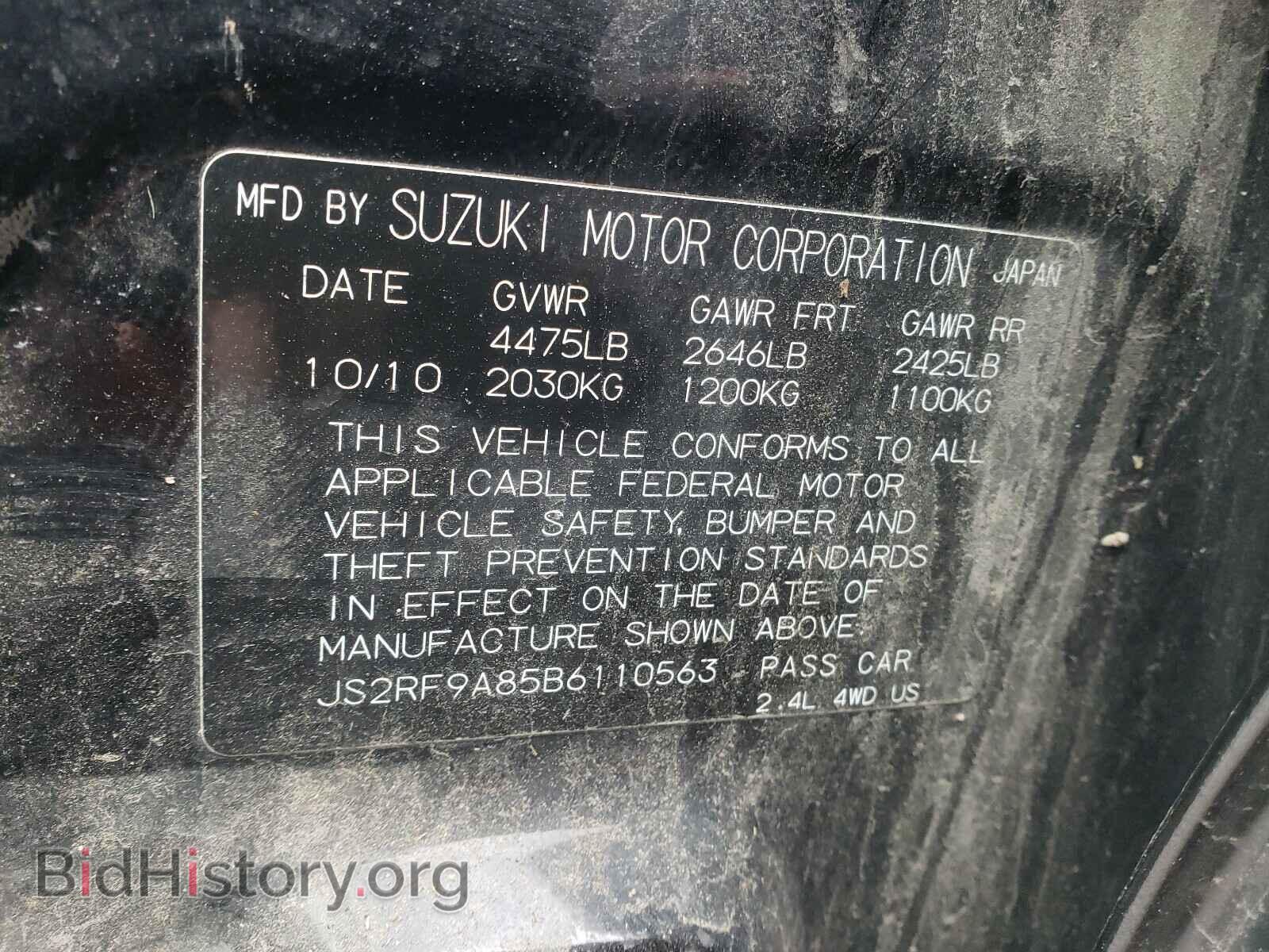 2011 SUZUKI KIZASHI - VIN: JS2RF9A85B6110563 - Photo 10