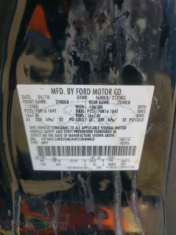 2010 FORD ESCAPE - VIN: 1FMCU9DG8AKC84962 - Photo 10