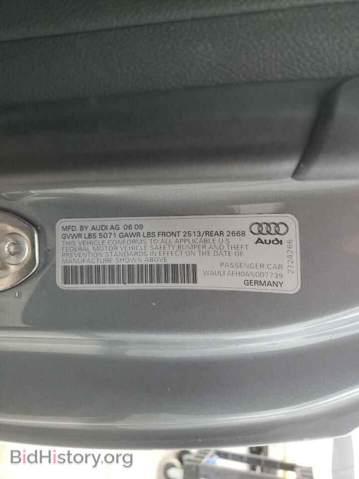 2010 AUDI A5 - VIN: WAULFAFH0AN007739 - Фото 10