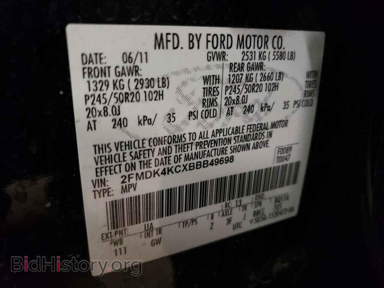 2011 FORD EDGE - VIN: 2FMDK4KCXBBB49698 - Photo 10