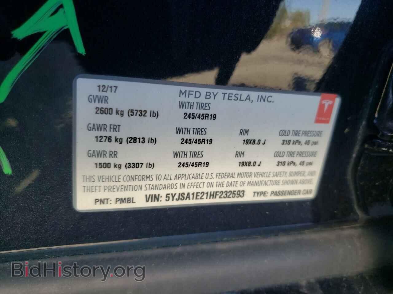 2017 TESLA MODEL S - VIN: 5YJSA1E21HF232593 - Photo 10
