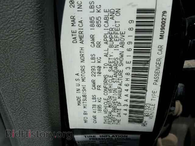 2003 MITSUBISHI GALANT - VIN: 4A3AA46H83E169189 - Фото 10