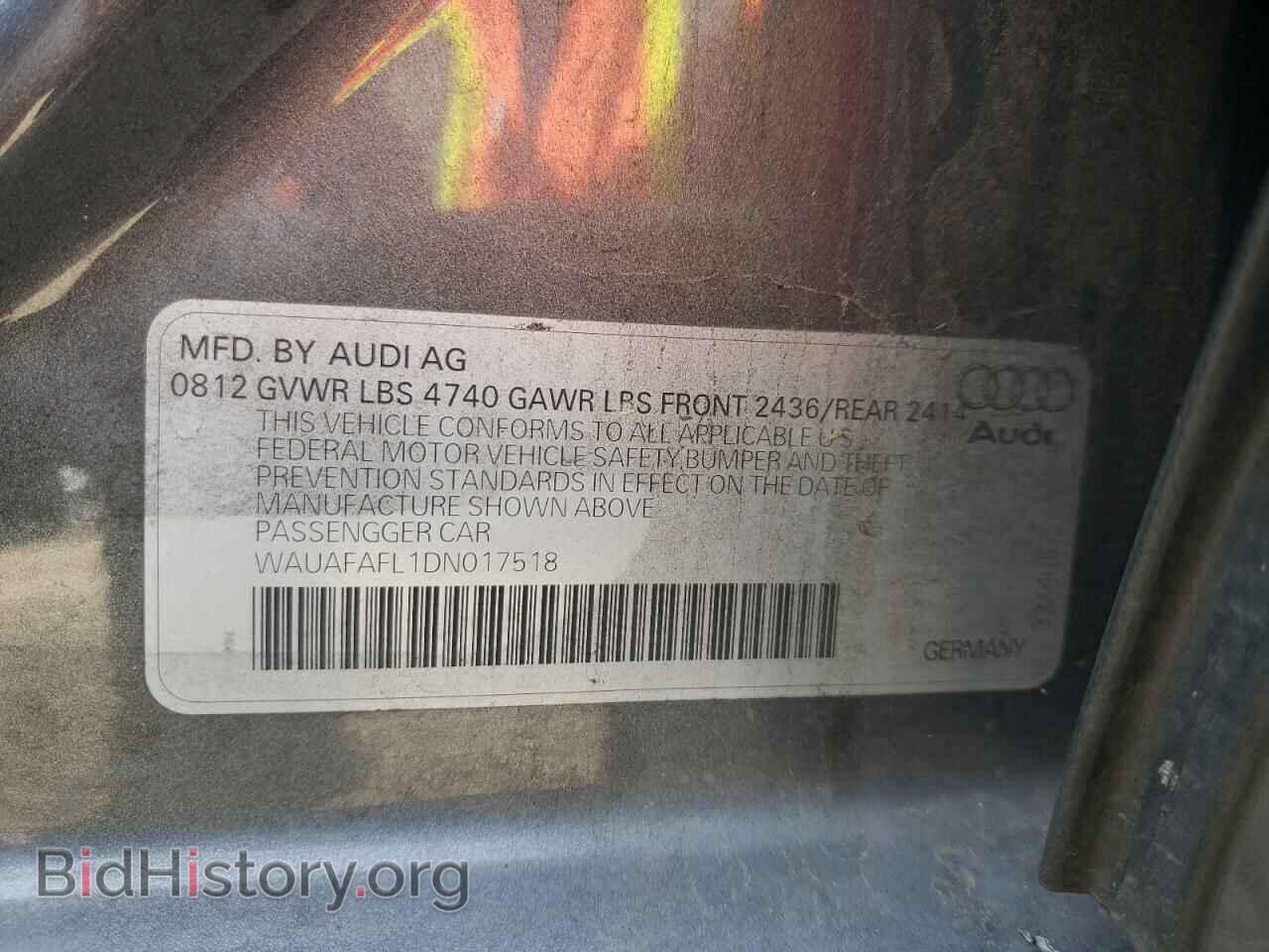 2013 AUDI A4 - VIN: WAUAFAFL1DN017518 - Фото 10