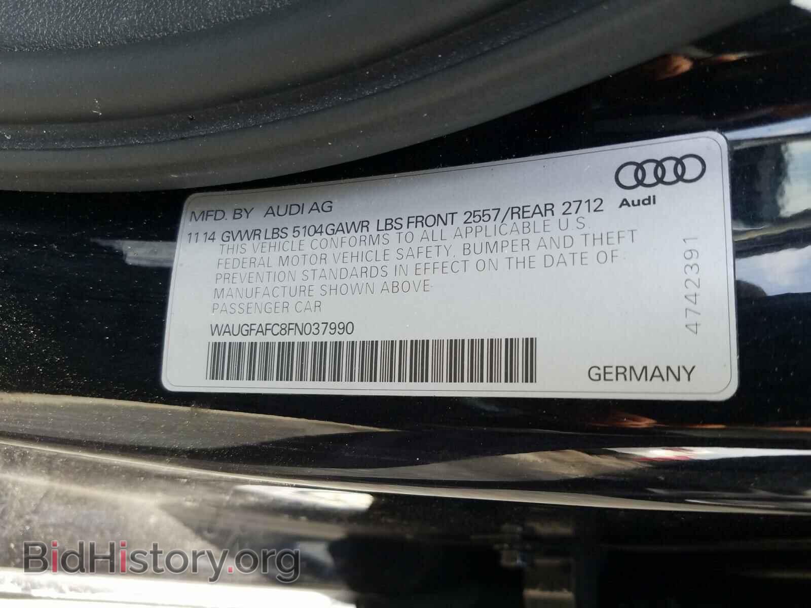 2015 AUDI A6 - VIN: WAUGFAFC8FN037990 - Фото 10