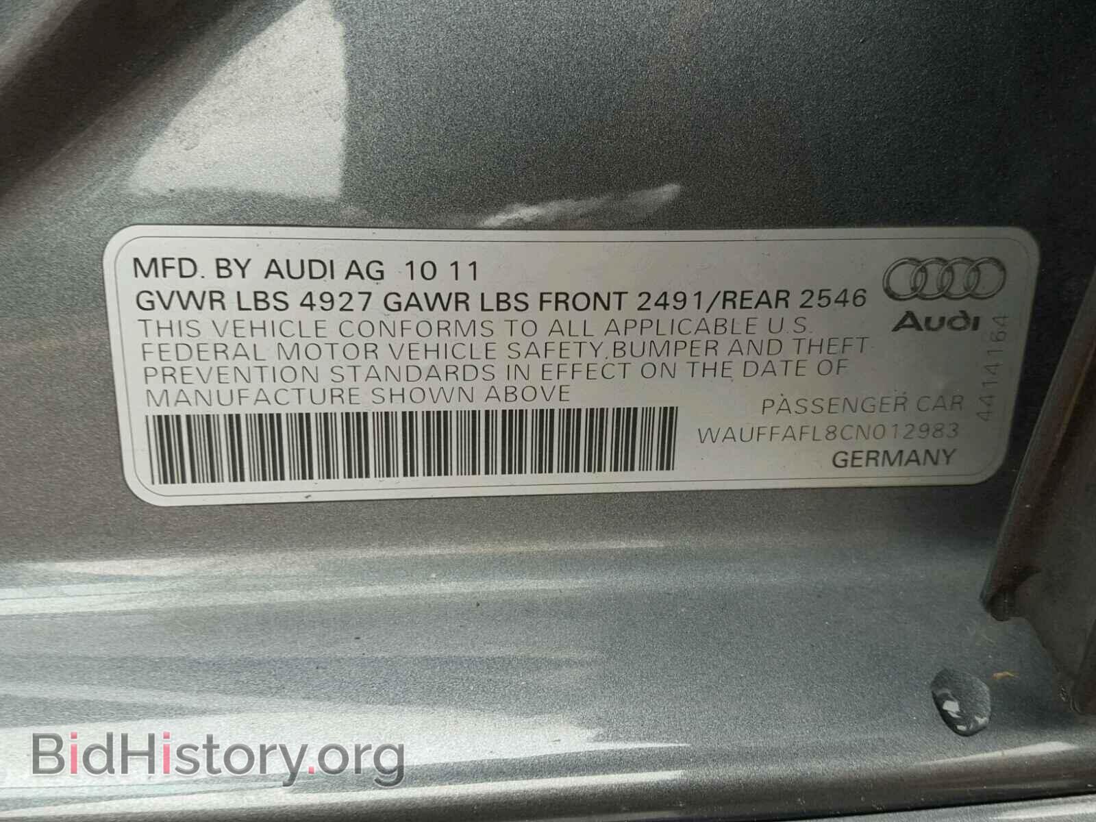 2012 AUDI A4 - VIN: WAUFFAFL8CN012983 - Photo 10