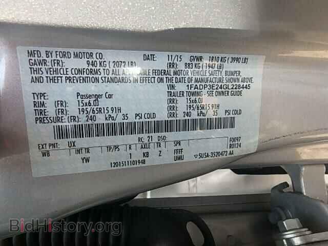 2016 FORD FOCUS - VIN: 1FADP3E24GL228445 - Фото 10