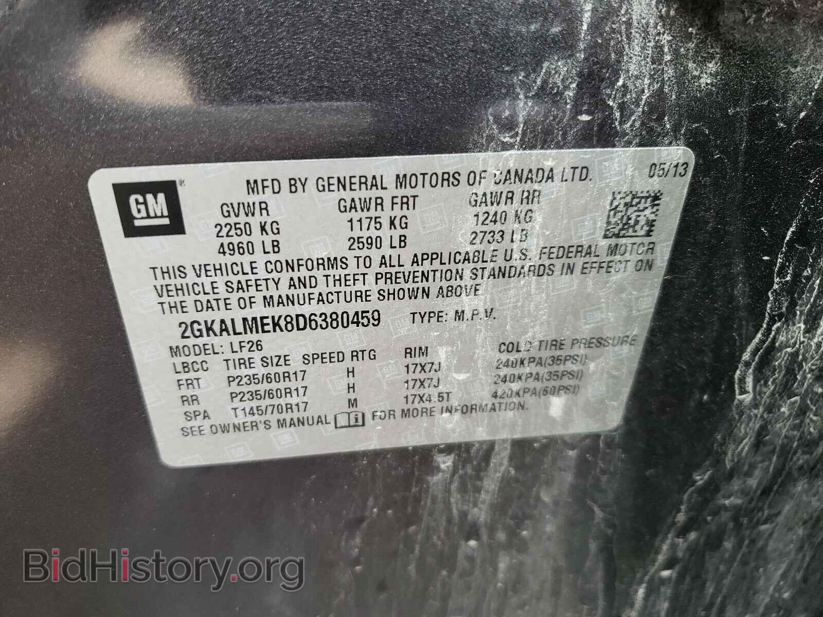 2013 GMC TERRAIN - VIN: 2GKALMEK8D6380459 - Фото 10