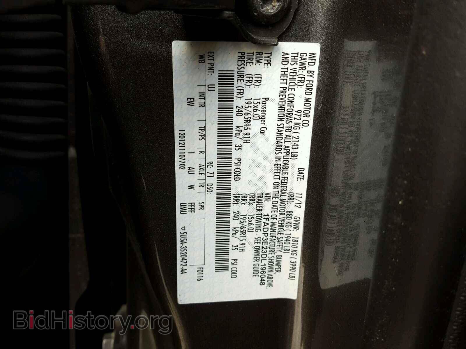 2013 FORD FOCUS - VIN: 1FADP3E23DL196048 - Фото 10