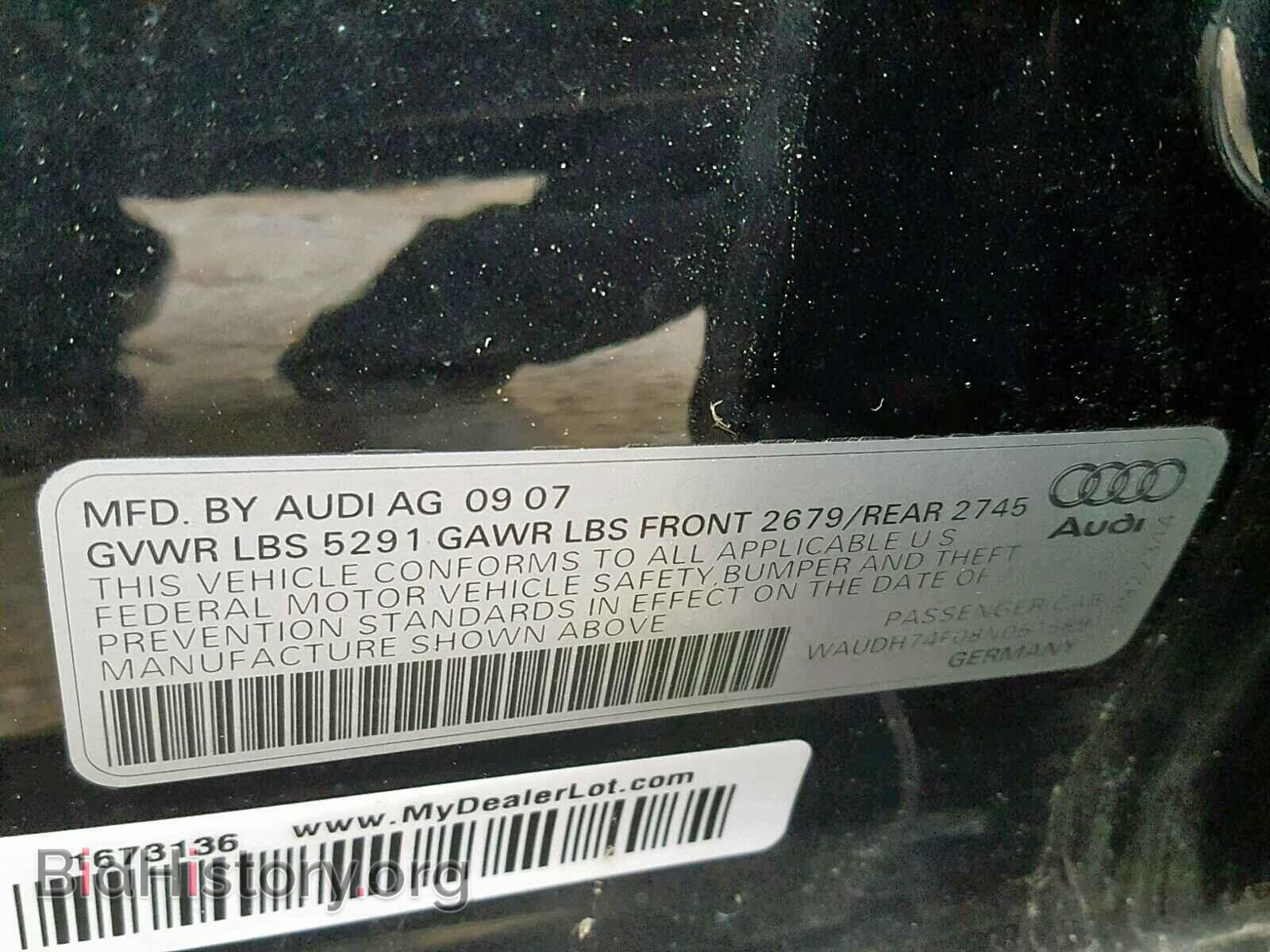 2008 AUDI A6 - VIN: WAUDH74F08N051589 - Фото 10