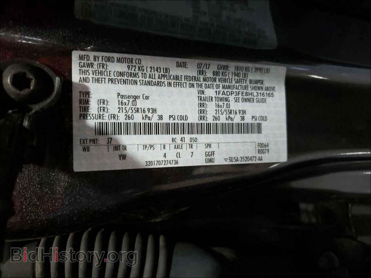 2017 FORD FOCUS - VIN: 1FADP3FE8HL316165 - Фото 10