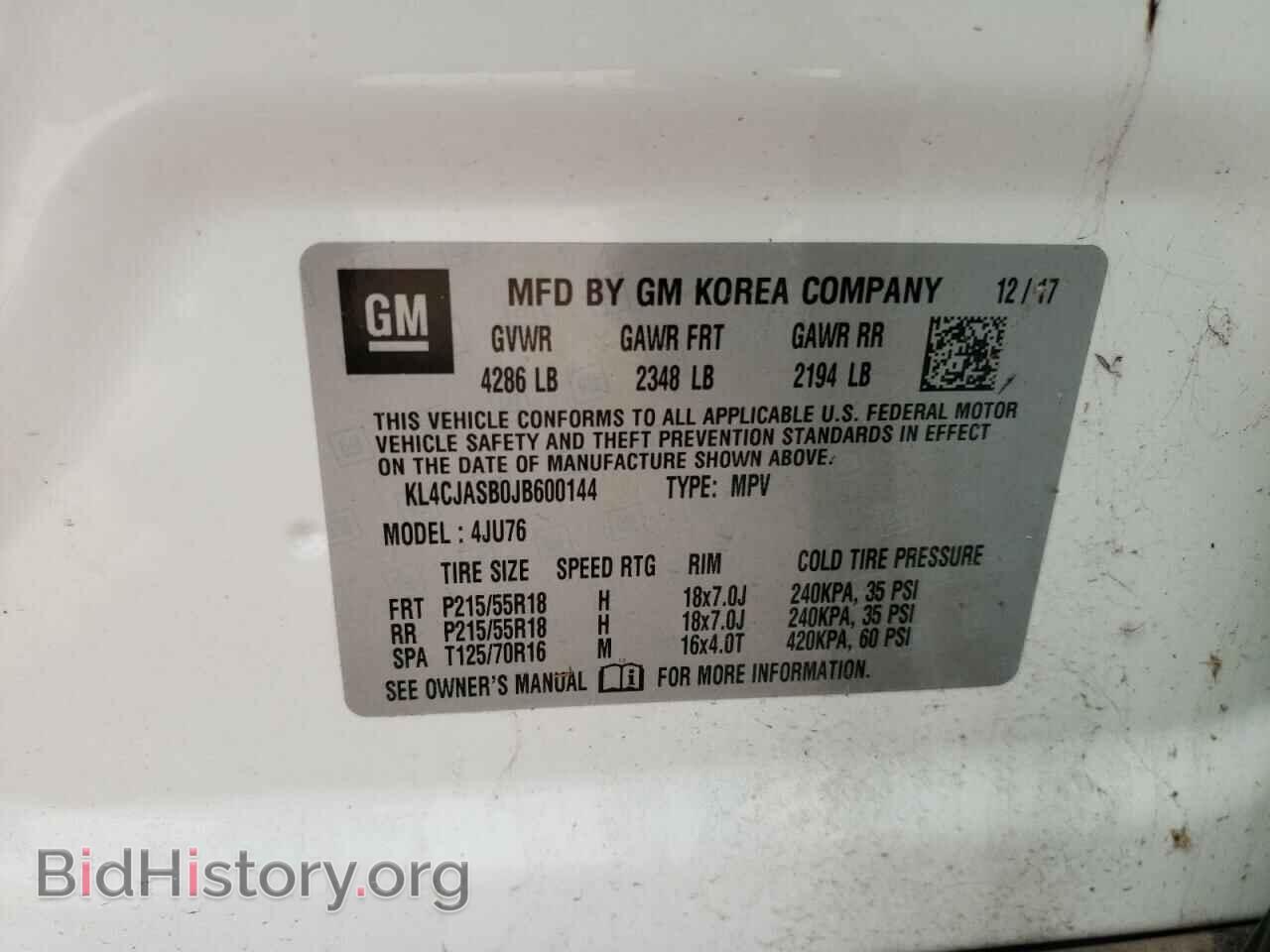 2018 BUICK ENCORE - VIN: KL4CJASB0JB600144 - Photo 10