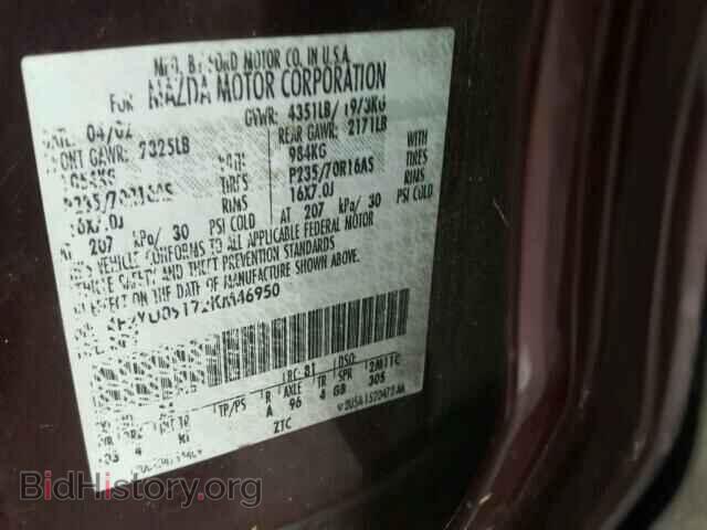 2002 MAZDA TRIBUTE - VIN: 4F2YU09172KM46950 - Фото 10