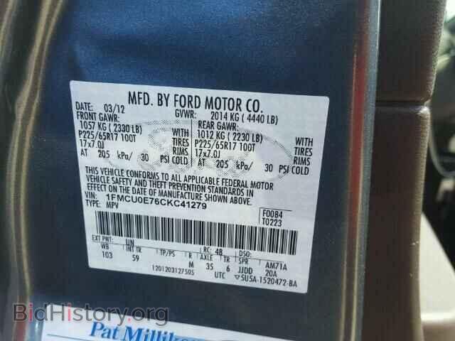 2012 FORD ESCAPE - VIN: 1FMCU0E76CKC41279 - Фото 10