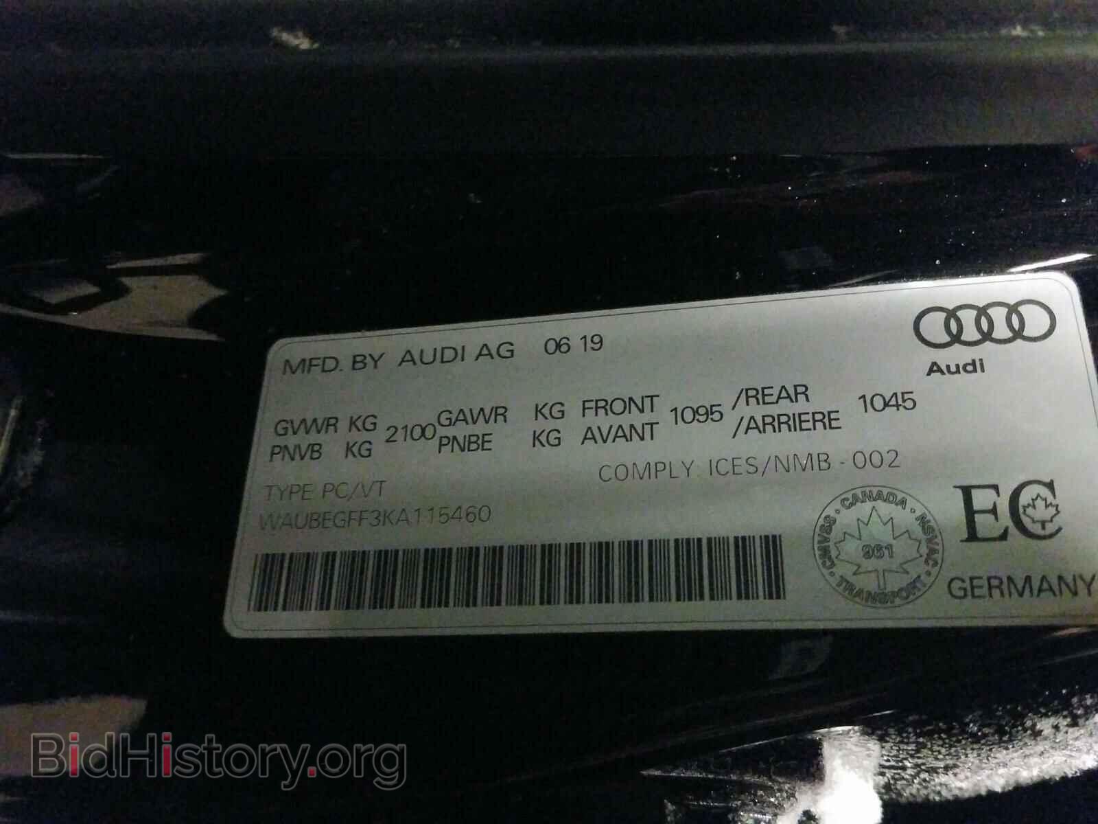2019 AUDI A3 - VIN: WAUBEGFF3KA115460 - Фото 10