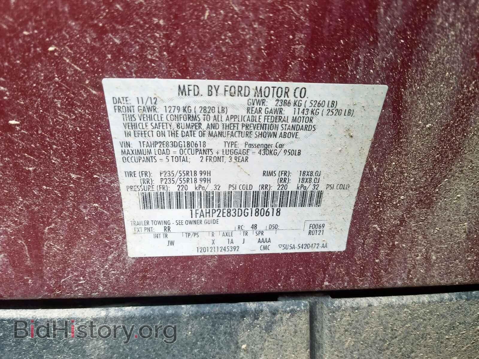 2013 FORD TAURUS - VIN: 1FAHP2E83DG180618 - Фото 10