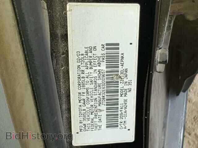 2003 TOYOTA COROLLA - VIN: JTDBR32E632009657 - Photo 10