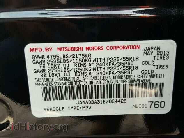 2014 MITSUBISHI OUTLANDER - VIN: JA4AD3A31EZ004428 - Фото 10