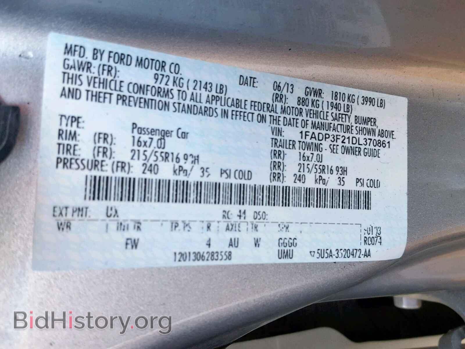 2013 FORD FOCUS SE - VIN: 1FADP3F21DL370861 - Фото 10