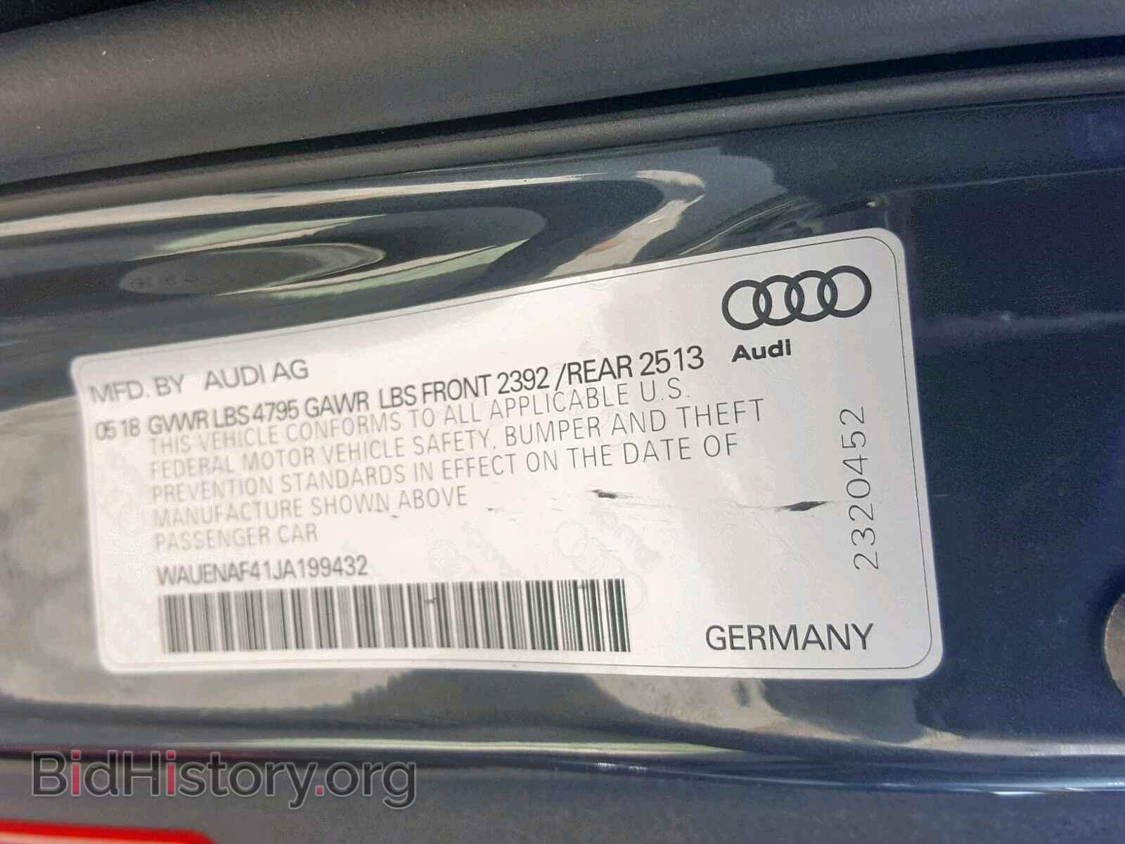 2018 AUDI A4 - VIN: WAUENAF41JA199432 - Фото 10