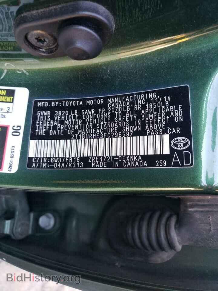 2015 TOYOTA COROLLA - VIN: 2T1BURHE3FC296597 - Фото 10