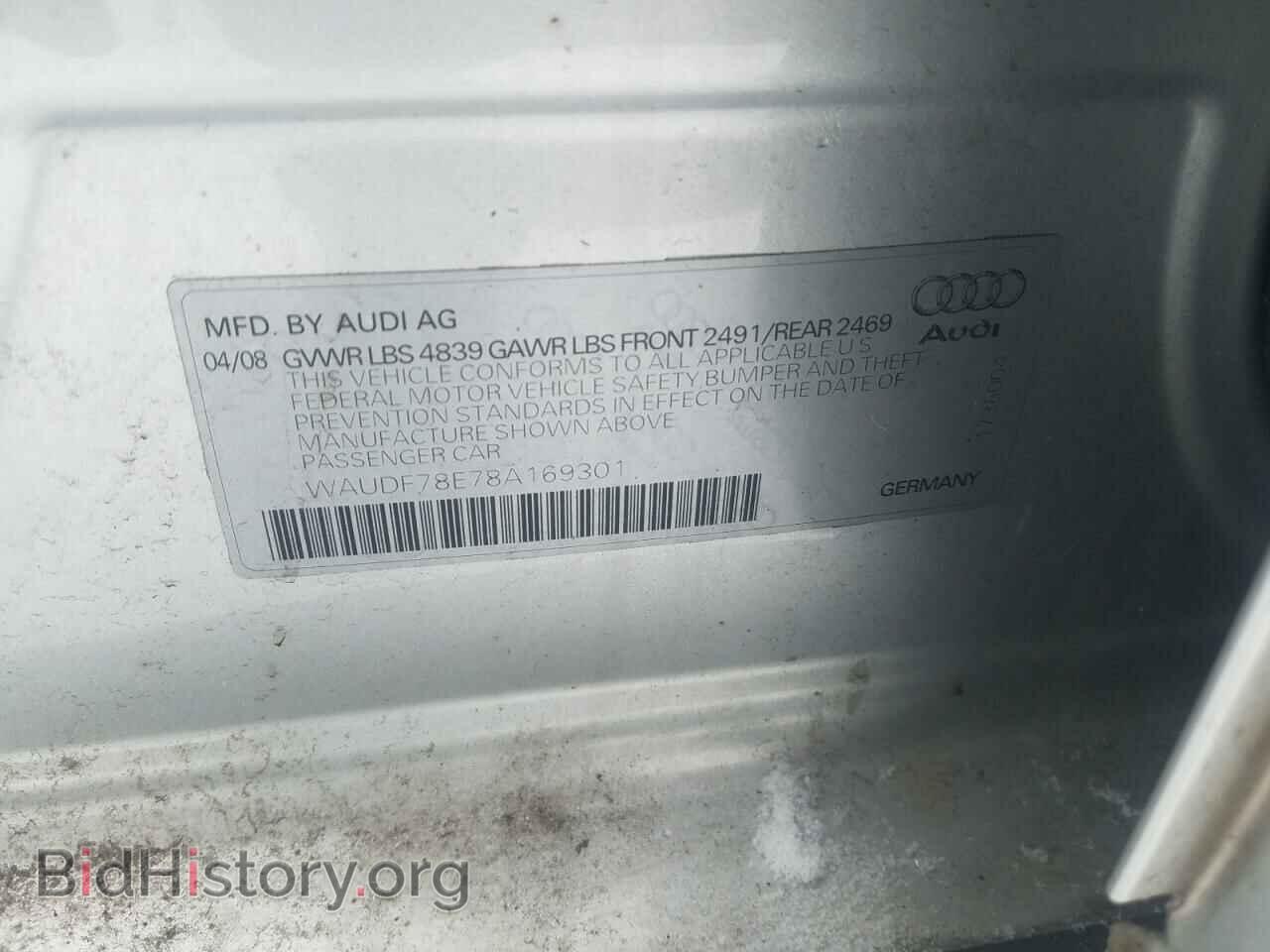 2008 AUDI A4 - VIN: WAUDF78E78A169301 - Фото 10