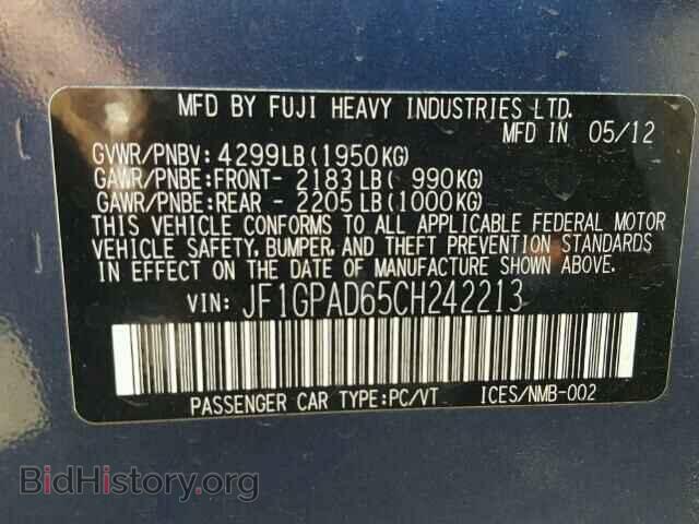 2012 SUBARU IMPREZA - VIN: JF1GPAD65CH242213 - Photo 10