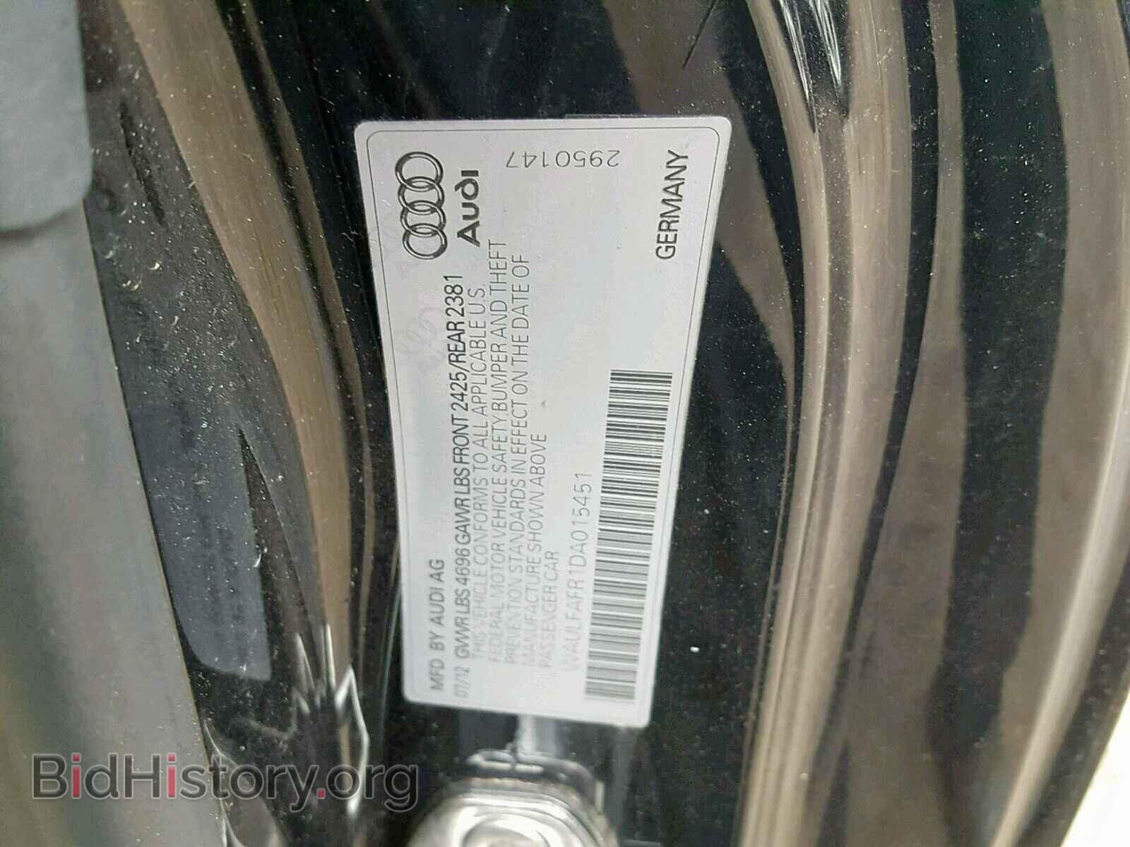 2013 AUDI A5 PREMIUM - VIN: WAULFAFR1DA015451 - Фото 10