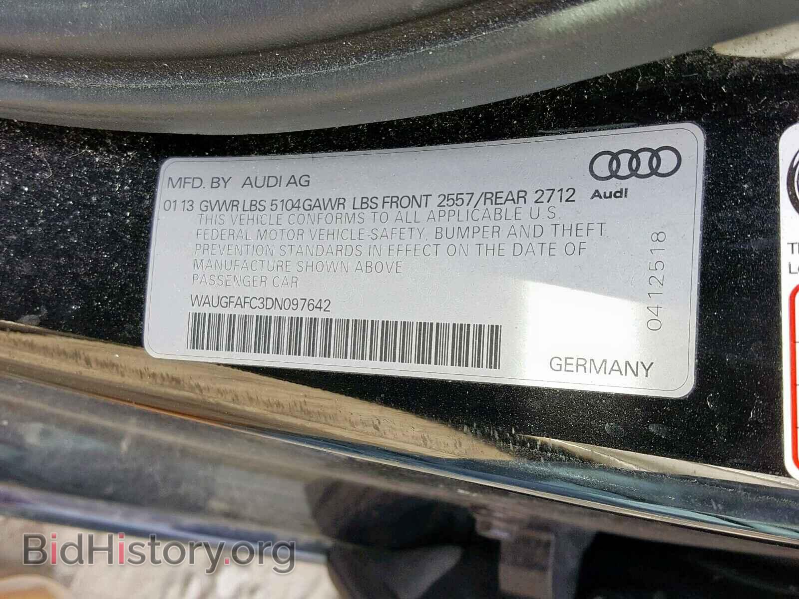 2013 AUDI A6 - VIN: WAUGFAFC3DN097642 - Фото 10