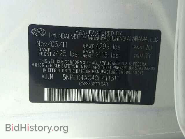 2012 HYUNDAI SONATA - VIN: 5NPEC4AC4CH411311 - Photo 10