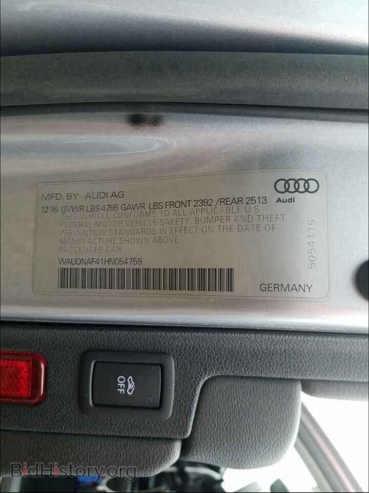 2017 AUDI A4 - VIN: WAUDNAF41HN054759 - Photo 10