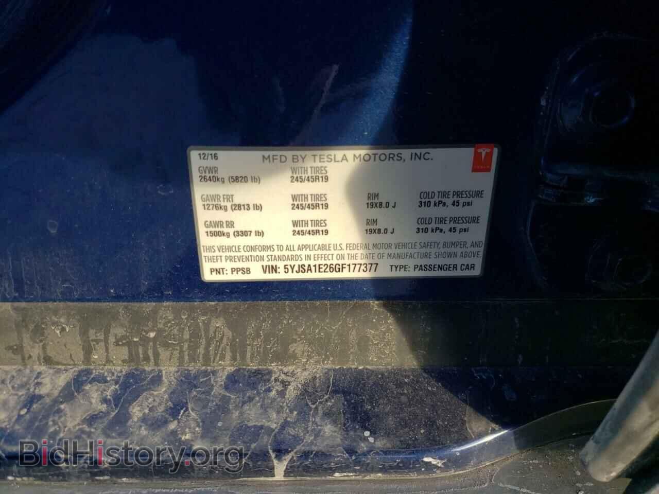 2016 TESLA MODEL S - VIN: 5YJSA1E26GF177377 - Фото 10