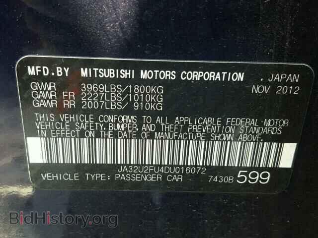 2013 MITSUBISHI LANCER - VIN: JA32U2FU4DU016072 - Фото 10